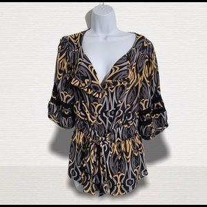 Beautiful Belissimo New York Black Gray XL Blouse